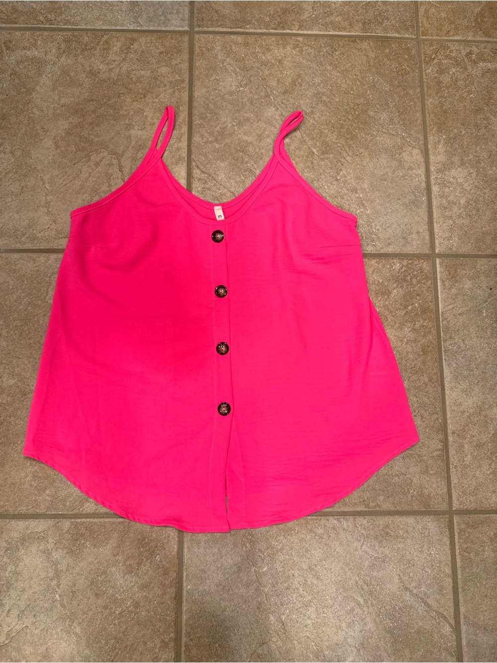 mts Hot Pink Button-Front Camisole